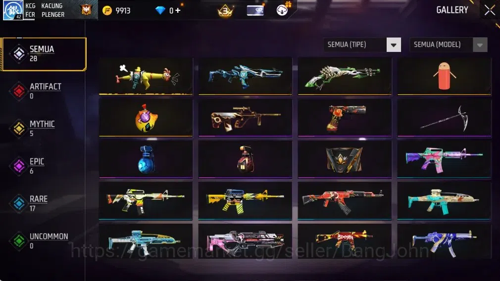 Free Fire Accounts Indonesia | M1887- Hand of Hope| AN94 - Tsunami Bo image 20