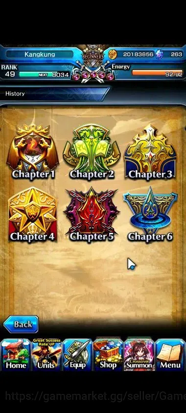 Grand Summoners Accounts Mid-Game Global|263 cc|Rank 49|2 Ascend+1 TW| Youmu Konpaku+TW,Bouncing Bunny William | Lpot 50 8