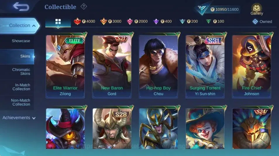 Mobile Legends: Bang Bang Accounts Collector Global|Hero 78|Skin 82|Seasoned|Epic Moskov,Anniversary Miya,SPECIAL 10