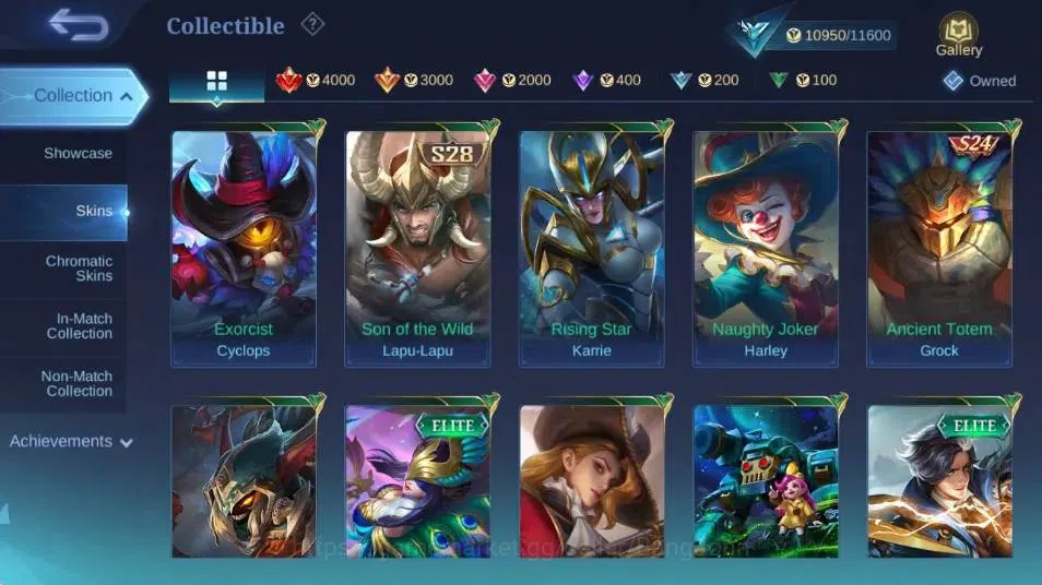 Mobile Legends: Bang Bang Accounts Collector Global|Hero 78|Skin 82|Seasoned|Epic Moskov,Anniversary Miya,SPECIAL 11