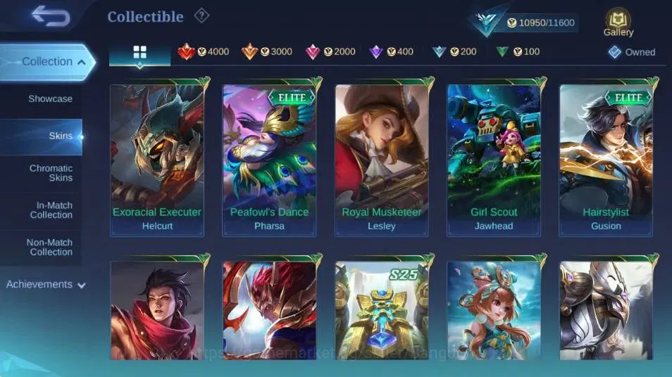 Mobile Legends: Bang Bang Accounts Collector Global|Hero 78|Skin 82|Seasoned|Epic Moskov,Anniversary Miya,SPECIAL 12