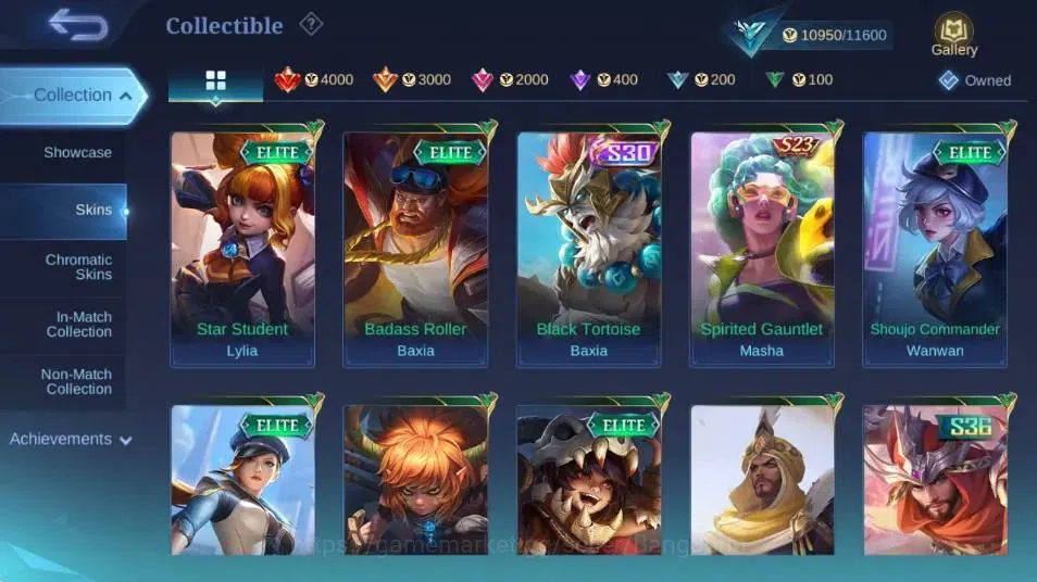Mobile Legends: Bang Bang Accounts Collector Global|Hero 78|Skin 82|Seasoned|Epic Moskov,Anniversary Miya,SPECIAL 17