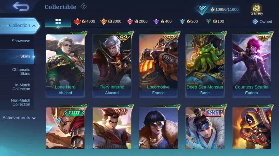 Mobile Legends: Bang Bang Accounts Collector Global|Hero 78|Skin 82|Seasoned|Epic Moskov,Anniversary Miya,SPECIAL 9