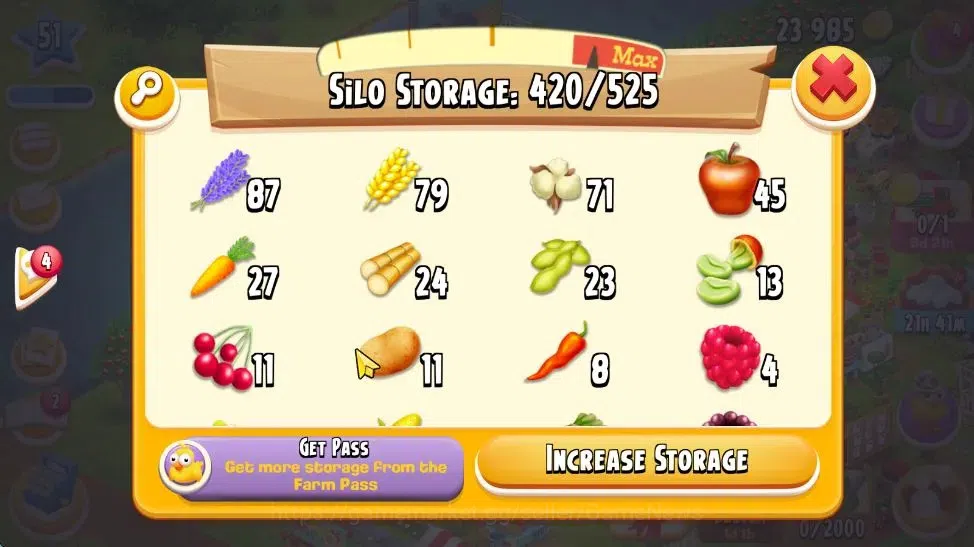 Hay Day Accounts Lvl 51 | Silo Storage 525 + Barn Storage 3100 | We image 10