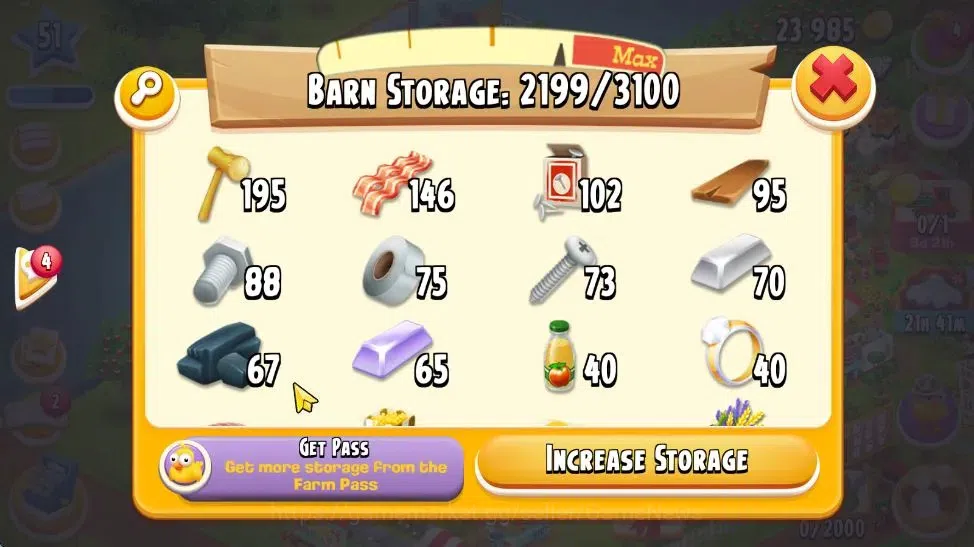 Hay Day Accounts Lvl 51 | Silo Storage 525 + Barn Storage 3100 | We image 11