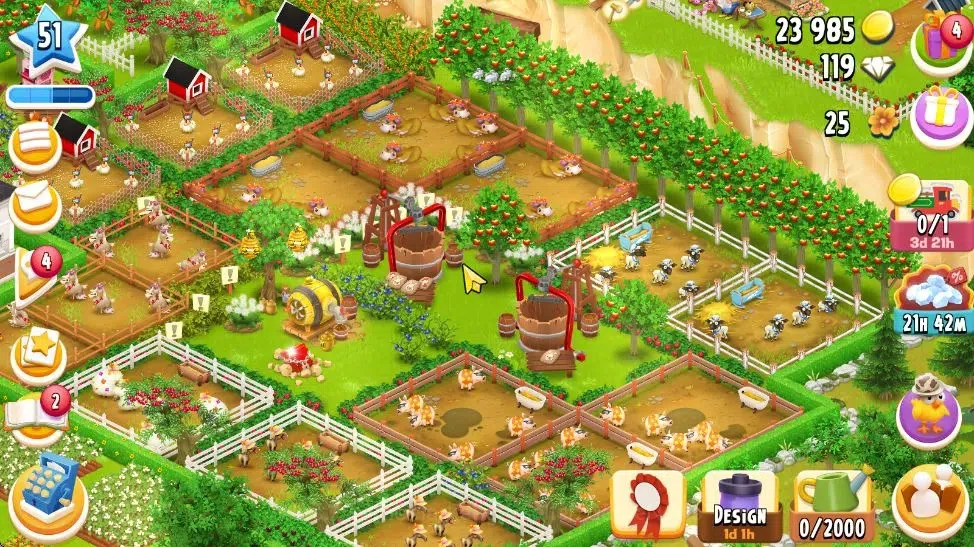 Hay Day Accounts Lvl 51 | Silo Storage 525 + Barn Storage 3100 | We image 3