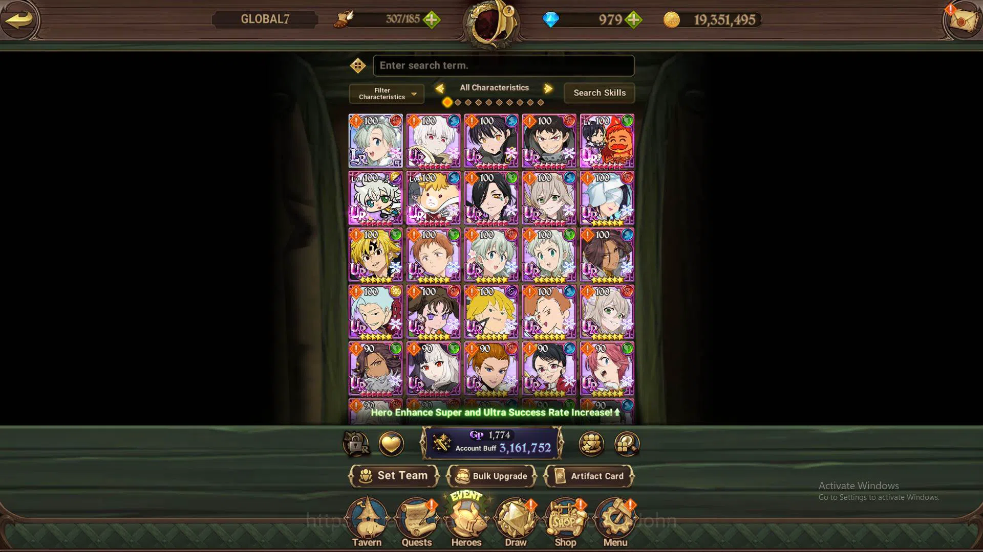 The Seven Deadly Sins: Grand Cross Accounts Others GLOBAL|3.1m CC|DM 979|1LR Elizabeth|Full collab FF|UR 9