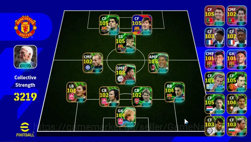 eFootball Accounts Legends & Iconic Players Android|3Pack Portugal,France,Barca|45Epic(Marco van basten,Neymar,Luis 1