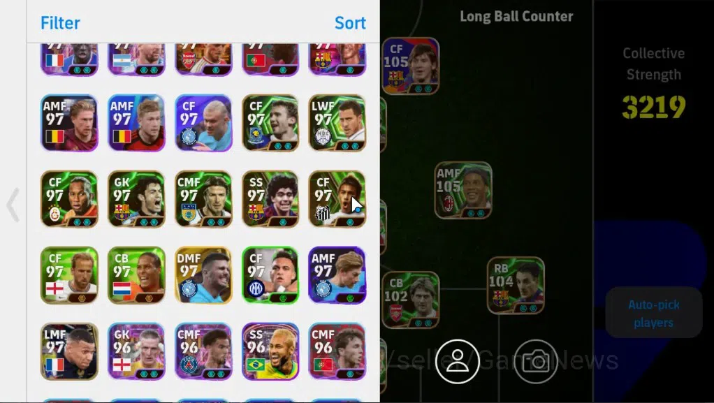 eFootball Accounts Legends & Iconic Players Android|3Pack Portugal,France,Barca|45Epic(Marco van basten,Neymar,Luis 3