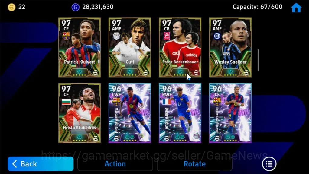 eFootball Accounts Legends & Iconic Players Android|3Pack Portugal,France,Barca|45Epic(Marco van basten,Neymar,Luis 8