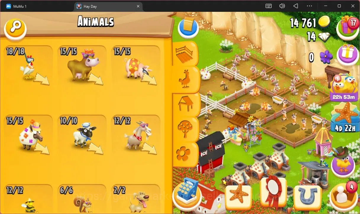 Hay Day Accounts Lvl 83|Silo Storage 1572/2100|Barn Storage 4160/6000|14K Coins|14 Diamonds|PROTECT OFF|Log Supercel |RA094B 5