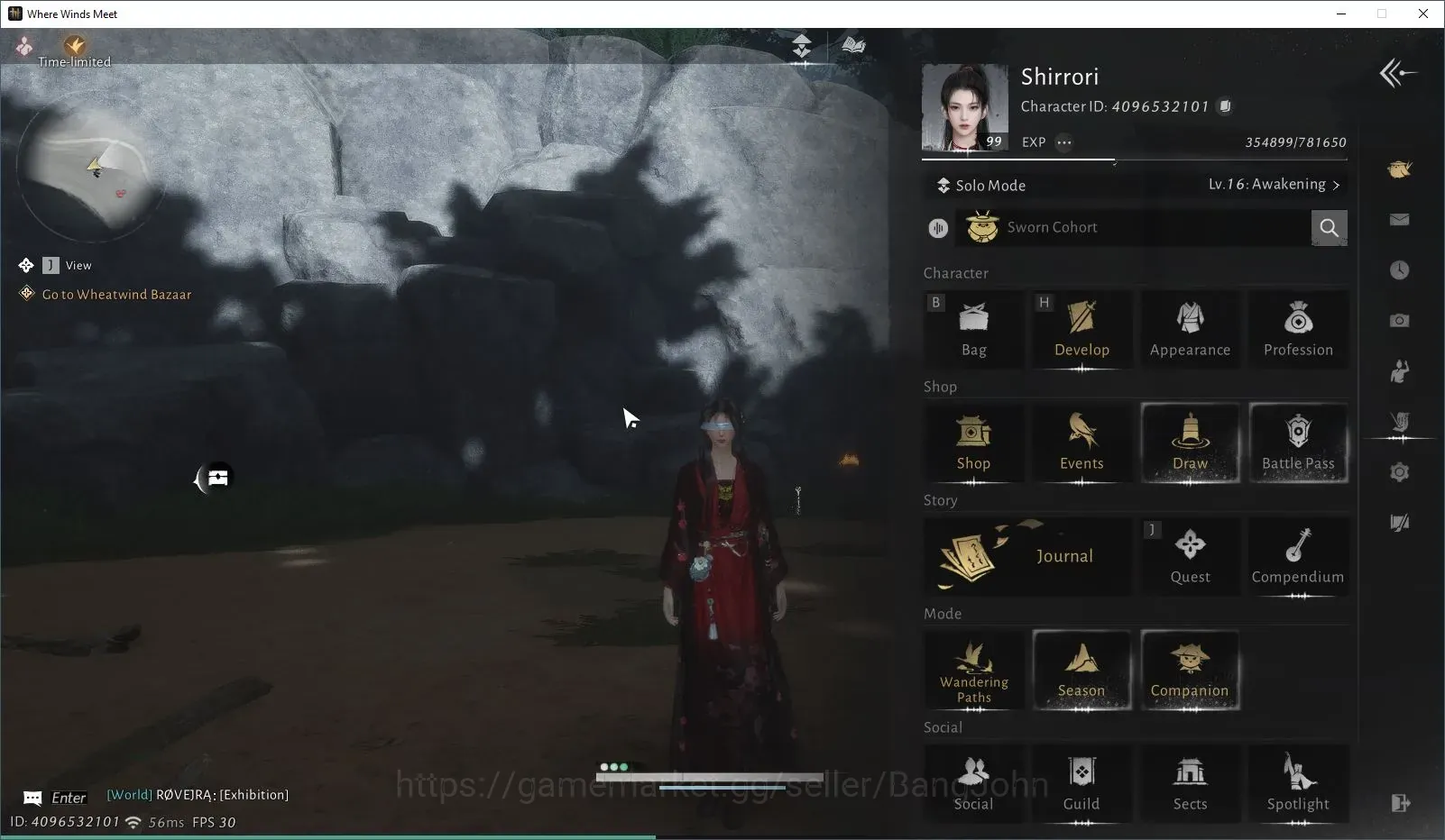 Where Winds Meet Accounts ASIA |2 Select on Harmonic core|Lv.99 MC Female|29273 Power|Stonesplit-Strength|315K Coin|140 Eco 1
