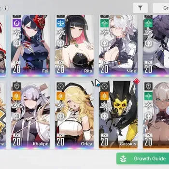 Chaos Zero Nightmare Accounts ASIA|Lv55|9 SSR(ArabellaM3+Sign,Fei,Rita,Nine,Hugo,Veronica,Magna,Khalipe,Orlea) 1 Combatant