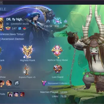 Mobile Legends: Bang Bang Accounts Collector Global |Hero 132|Skin 324|Renowned|Prime Granger|KFP Thamuz|KOF karina|CC