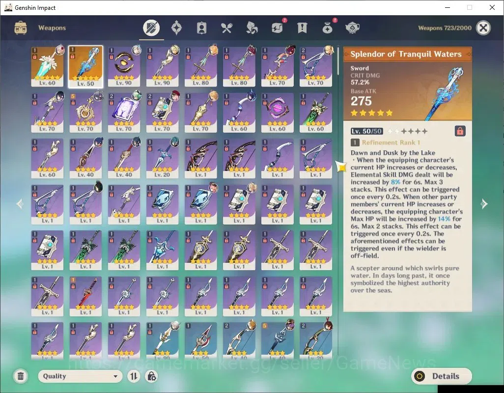 Genshin Impact Accounts ASIA|AR 56|6Limited+2(*5Wep)|Arlec,Neuvil,Yelan,Ch image 11