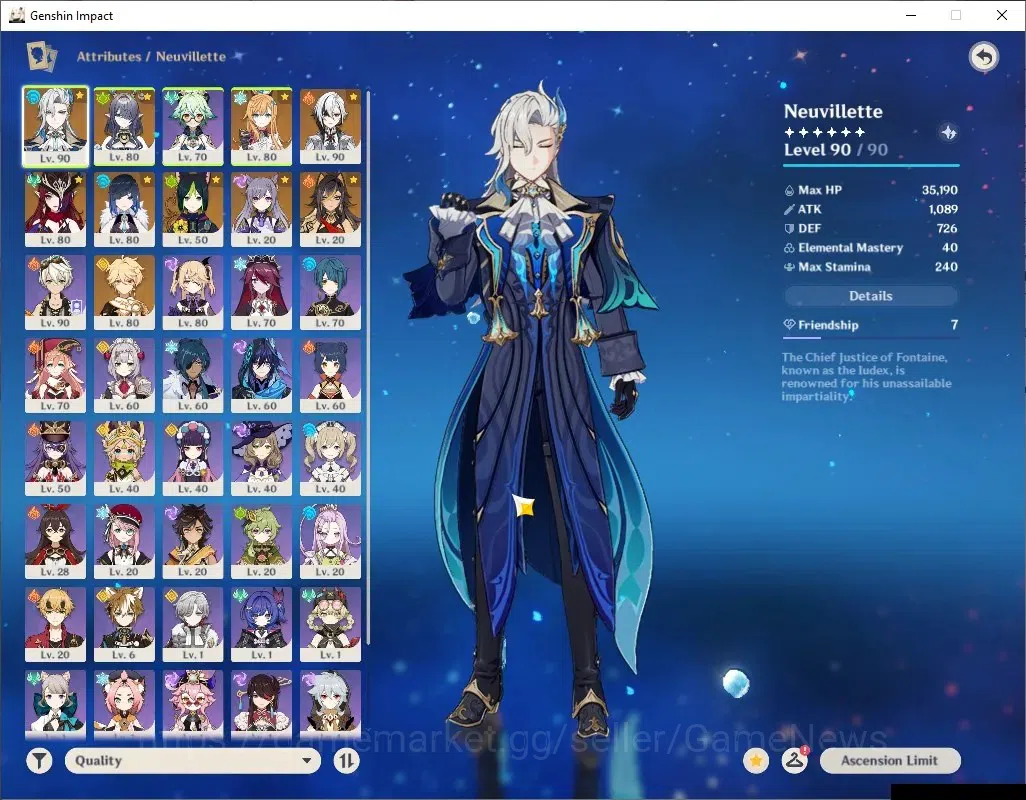 Genshin Impact Accounts ASIA|AR 56|6Limited+2(*5Wep)|Arlec,Neuvil,Yelan,Ch image 3