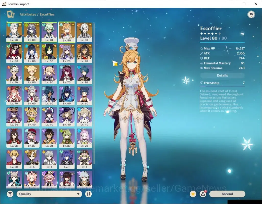 Genshin Impact Accounts ASIA|AR 56|6Limited+2(*5Wep)|Arlec,Neuvil,Yelan,Ch image 5