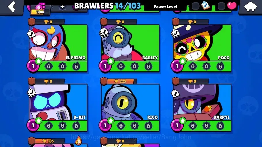 Brawl Stars Accounts Global | 1080 Thropy|14 Brawler|3 Max Lv Hyperchar image 6