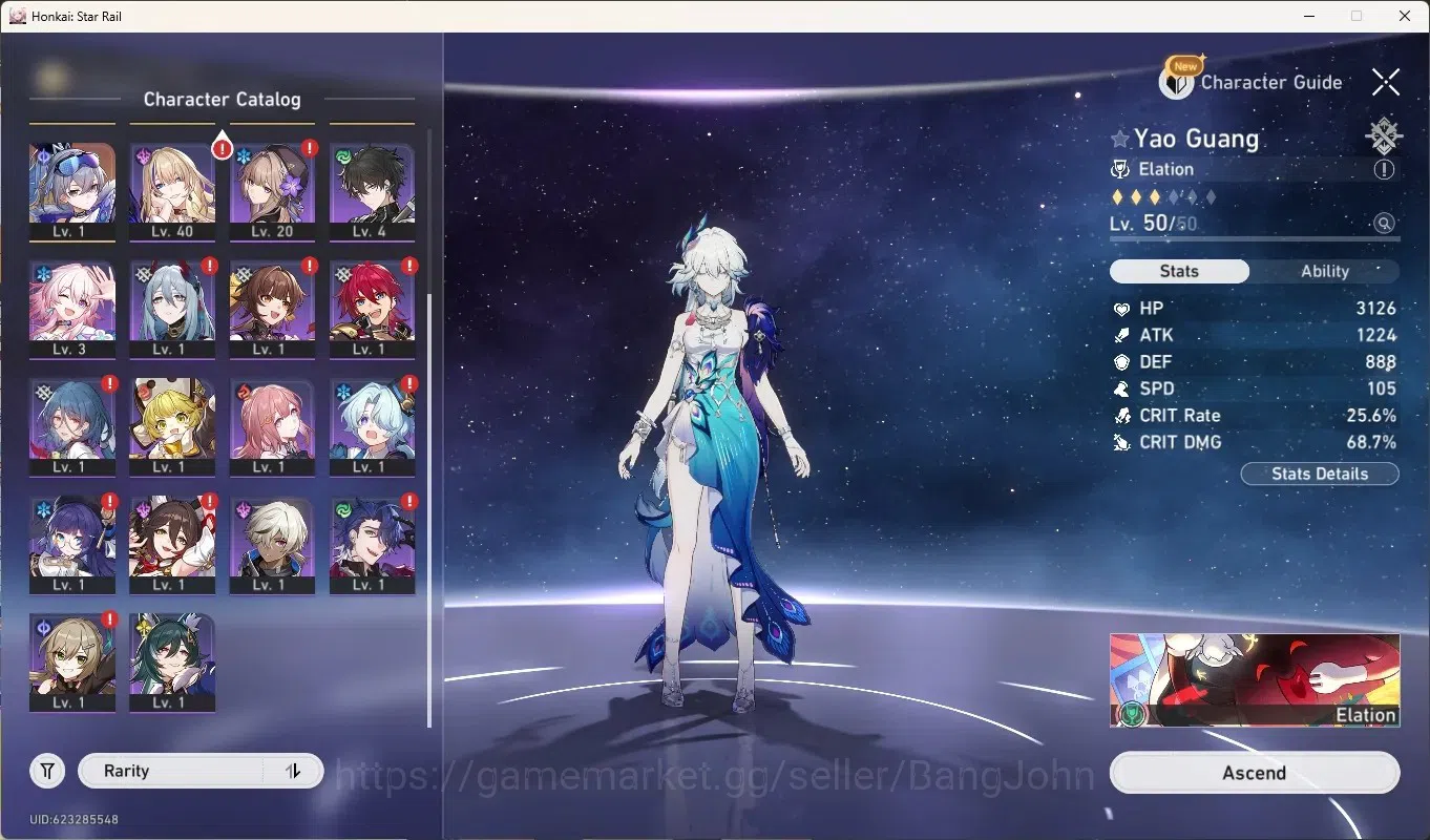 Honkai Star Rail Accounts Others America|TL 60|6 Limited [MortenaxBladeE1 + Sign],Yao Guang,Lingsha,Dan 3