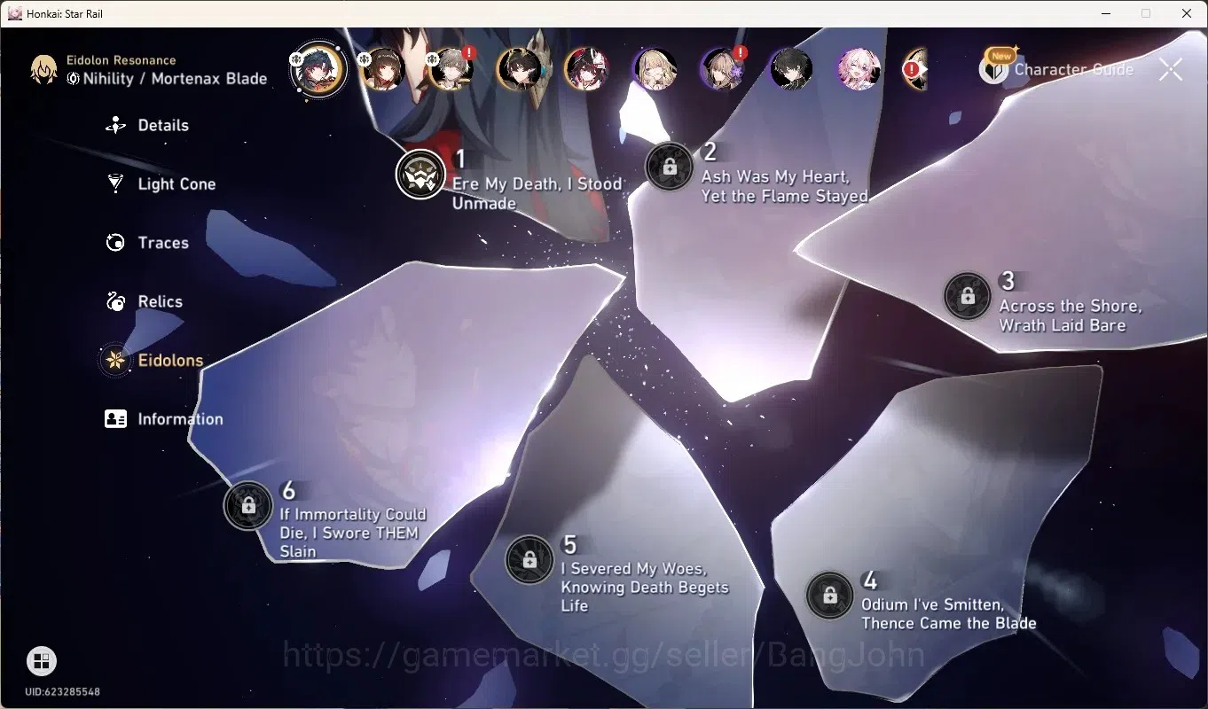 Honkai Star Rail Accounts Others America|TL 60|6 Limited [MortenaxBladeE1 + Sign],Yao Guang,Lingsha,Dan 5
