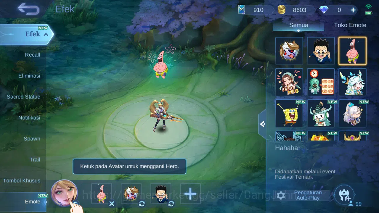 Mobile Legends: Bang Bang Accounts GLOBAL Hero 99 Skin 131 Create Kadita | Spongebob  image 10