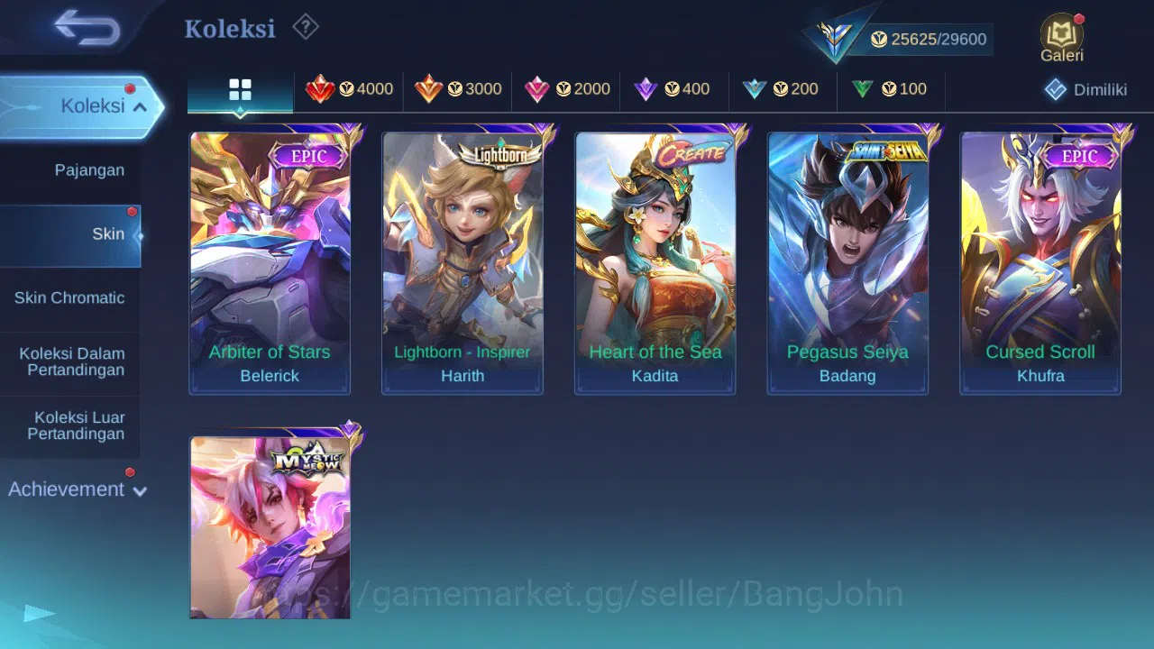 Mobile Legends: Bang Bang Accounts GLOBAL Hero 99 Skin 131 Create Kadita | Spongebob  image 3