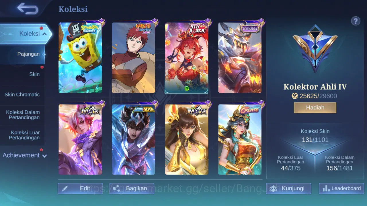 Mobile Legends: Bang Bang Accounts GLOBAL Hero 99 Skin 131 Create Kadita | Spongebob  image 7
