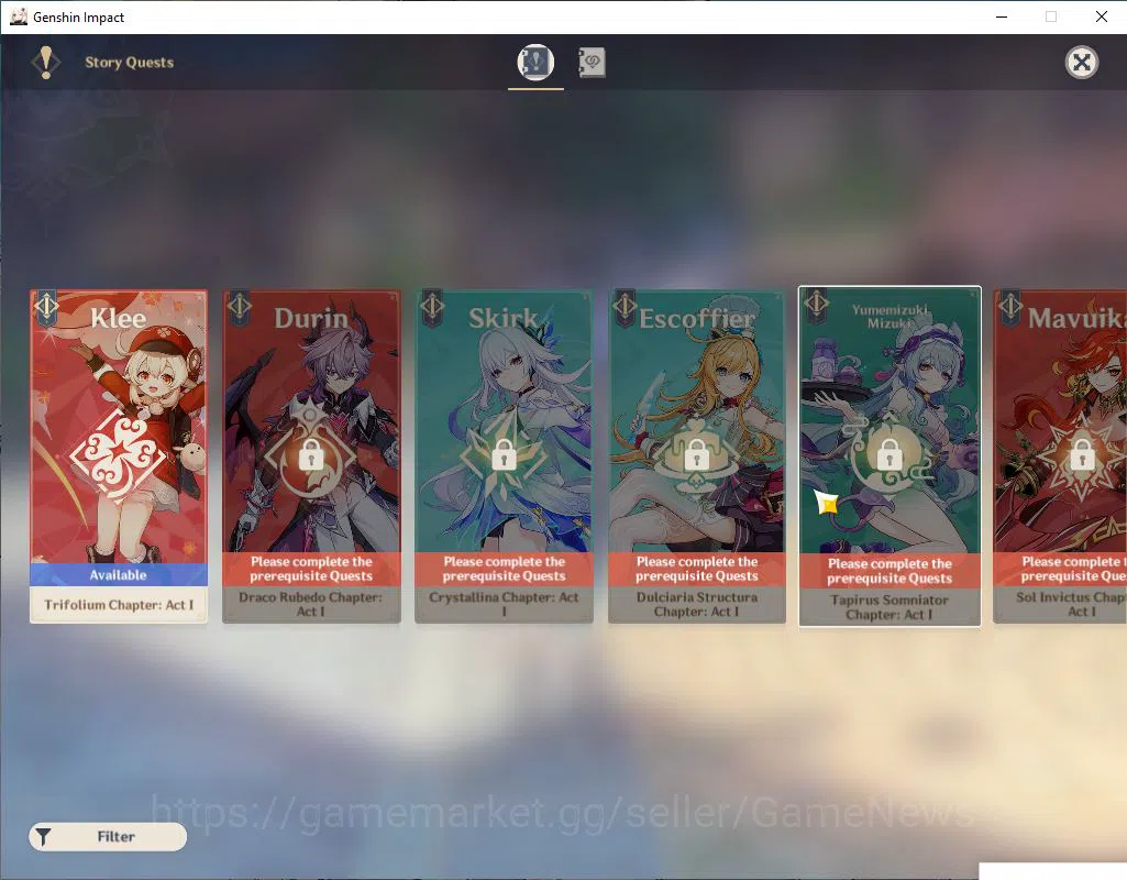 Genshin Impact Accounts Mid Game ASIA|AR 35|4 Limited +1(5*Weapon)|Ayato+Sign,HuTao,Neuvillate,Flins|MC Male|Low Explore 11