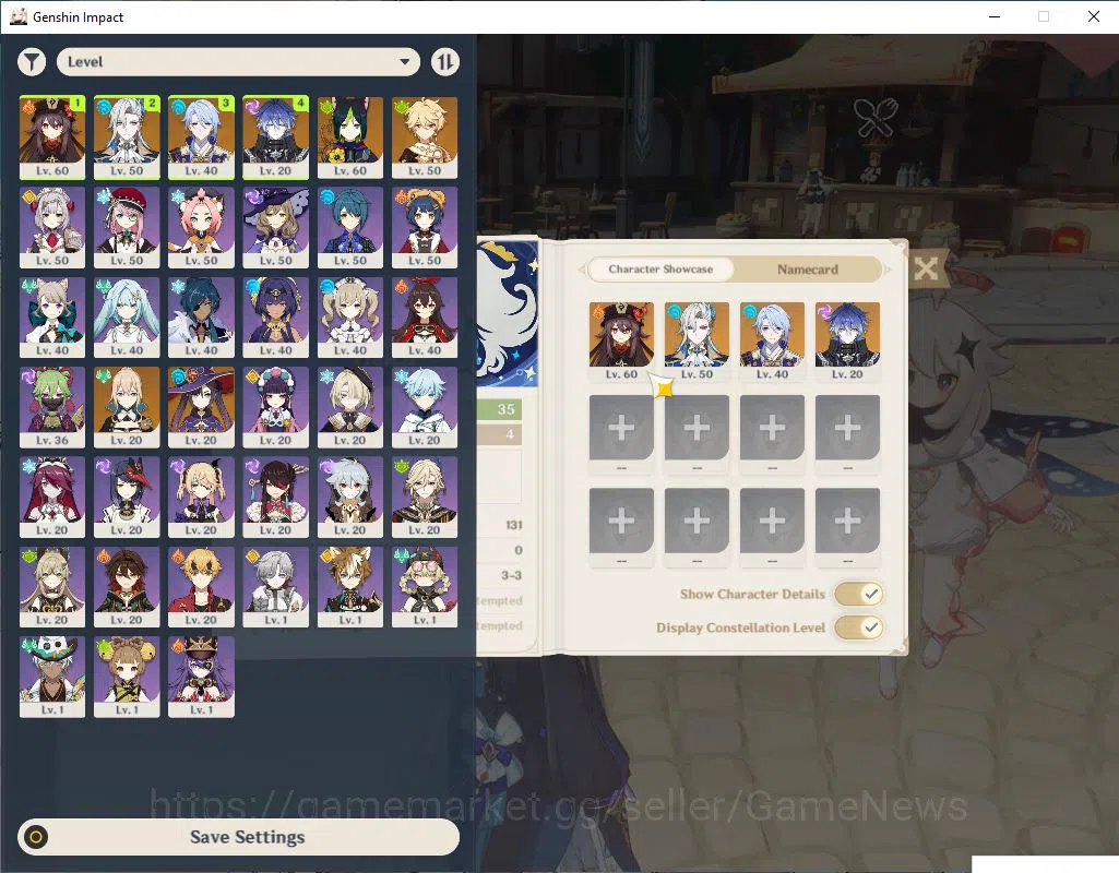 Genshin Impact Accounts Mid Game ASIA|AR 35|4 Limited +1(5*Weapon)|Ayato+Sign,HuTao,Neuvillate,Flins|MC Male|Low Explore 2