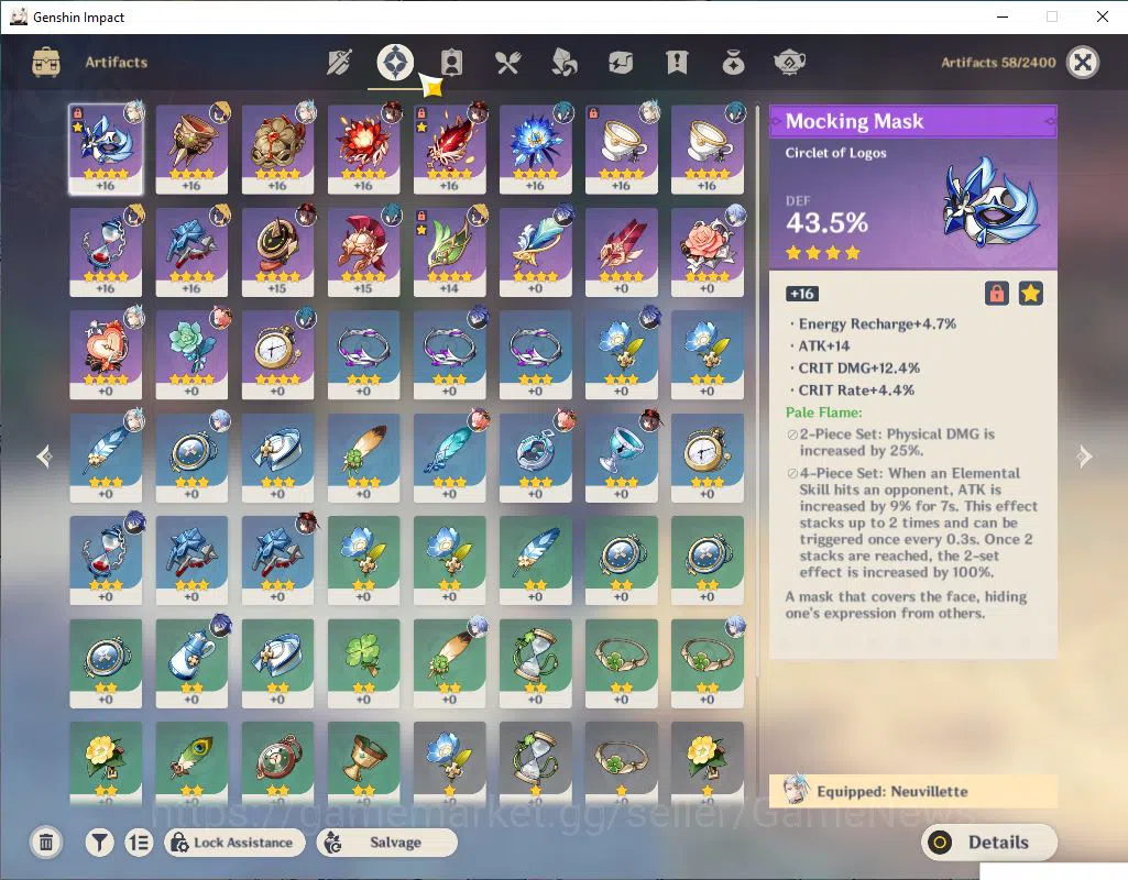 Genshin Impact Accounts Mid Game ASIA|AR 35|4 Limited +1(5*Weapon)|Ayato+Sign,HuTao,Neuvillate,Flins|MC Male|Low Explore 5