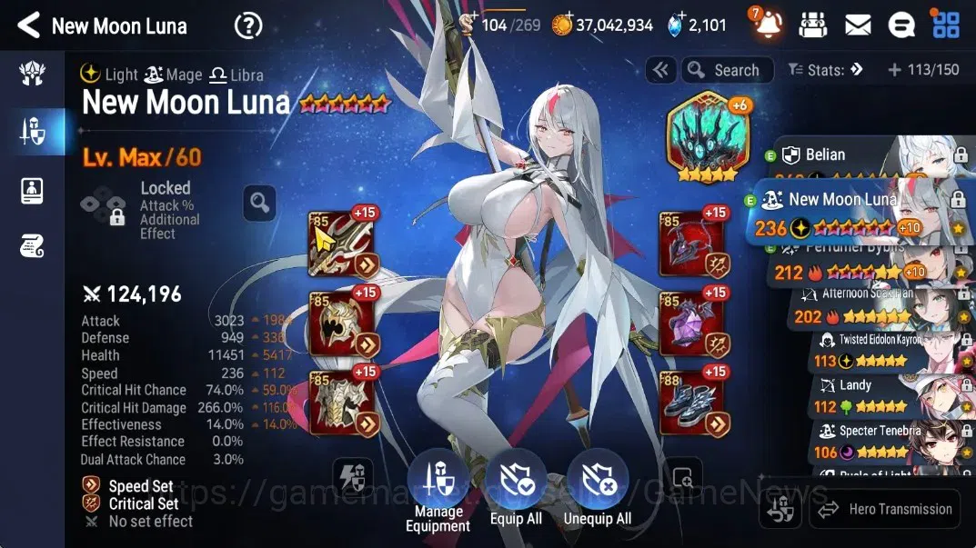 Epic Seven Accounts Starter GLOBAL|UnVerif|6 ML(NM Luna,Ruele of Light,SpecTenebria,Belian)Setsuka,TA Coli,Perfum 19
