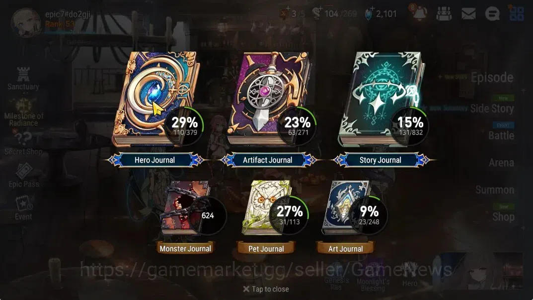 Epic Seven Accounts Starter GLOBAL|UnVerif|6 ML(NM Luna,Ruele of Light,SpecTenebria,Belian)Setsuka,TA Coli,Perfum 5