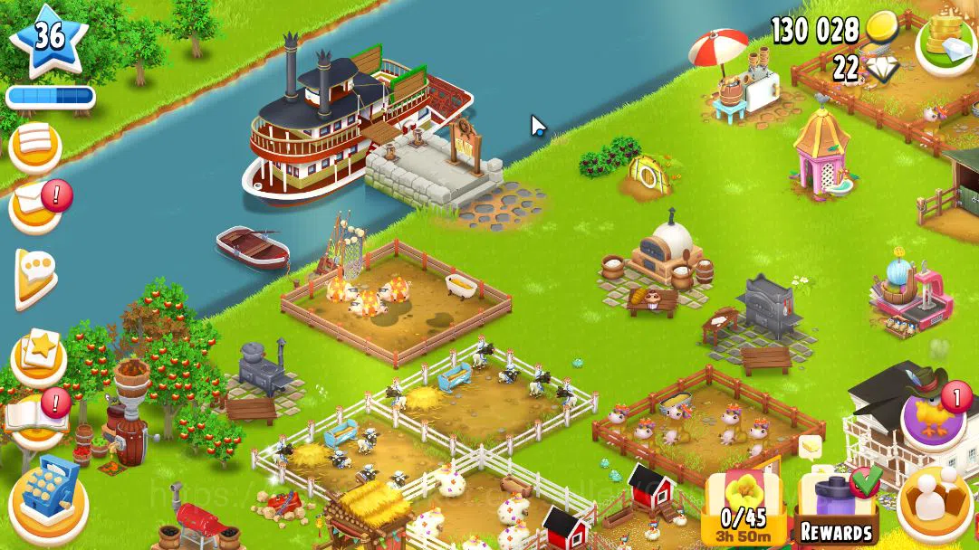 Hay Day Accounts Level 36 | Barn Storage 1350 + Silo Storage 500| 130k Coins, 22 Dm |CN ON|Log Supercell ID|Take Email|Check 1