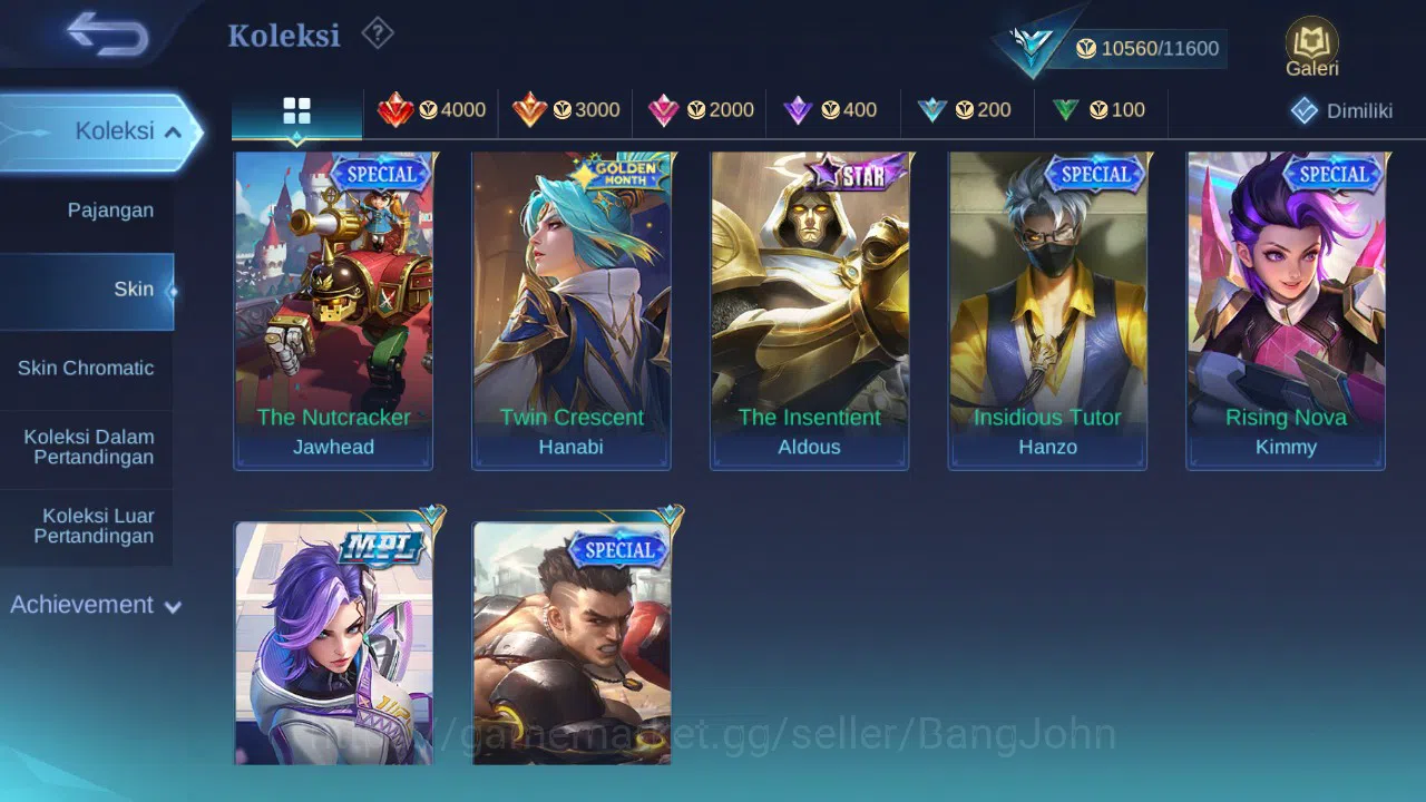 Mobile Legends: Bang Bang Accounts GLOBAL Hero 42 Skin 53 | Lunar Sun | Epic Moskov | image 3
