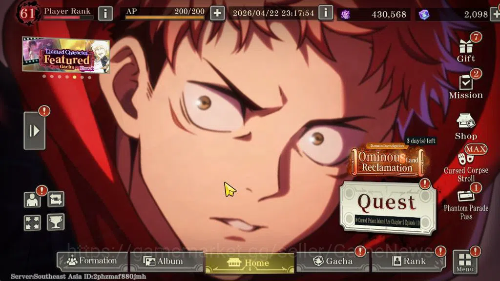Jujutsu Kaisen: Phantom Parade Accounts SEA|4 Limit(Limitless GojoA2,Real Sorcery SukunaA1 image 1