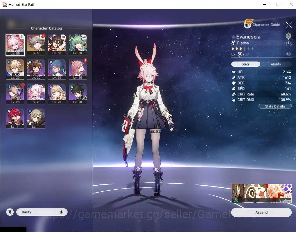 Honkai Star Rail Accounts Asia|TL 35|2 Limited| Evanescia,Huo Huo|14 GoldTic image 4