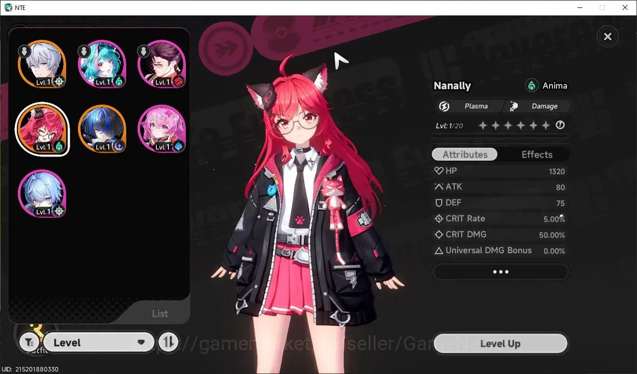 Neverness to Everness Accounts Global EU|HL 3|2 SSR Nanally Awk 1, Daffodill + SSR Selector|4 SR|Underboss 1