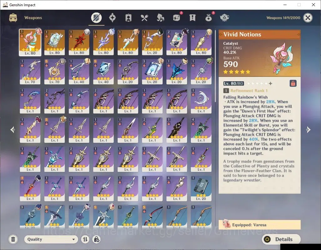 Genshin Impact Accounts ASIA|AR 56|4 Limited+6(*5Wep)|(Skirk,Varesa,Arlecc image 6