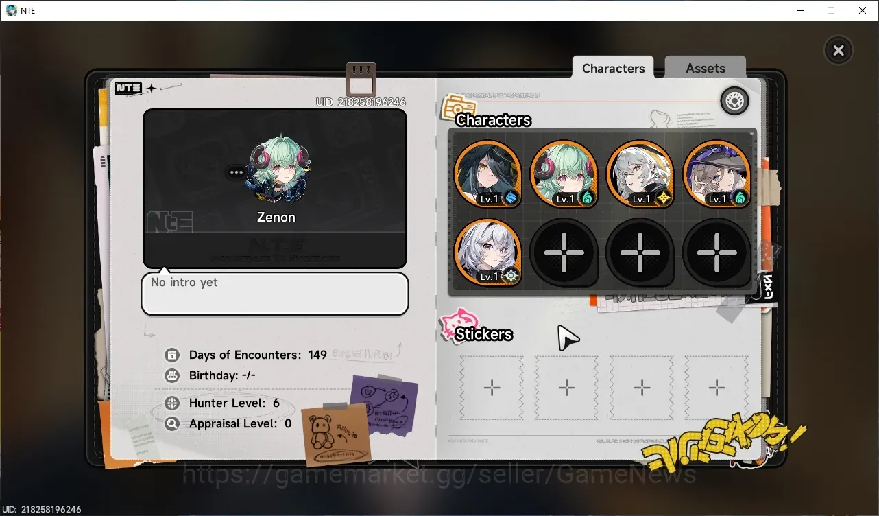 Neverness to Everness Accounts GLOBAL NA|HL 6|4 S-Class 2 Limited|(Blackbird)+Sign,Iroi|3 Selector|Tomato Duo,Orchid Breeze 1