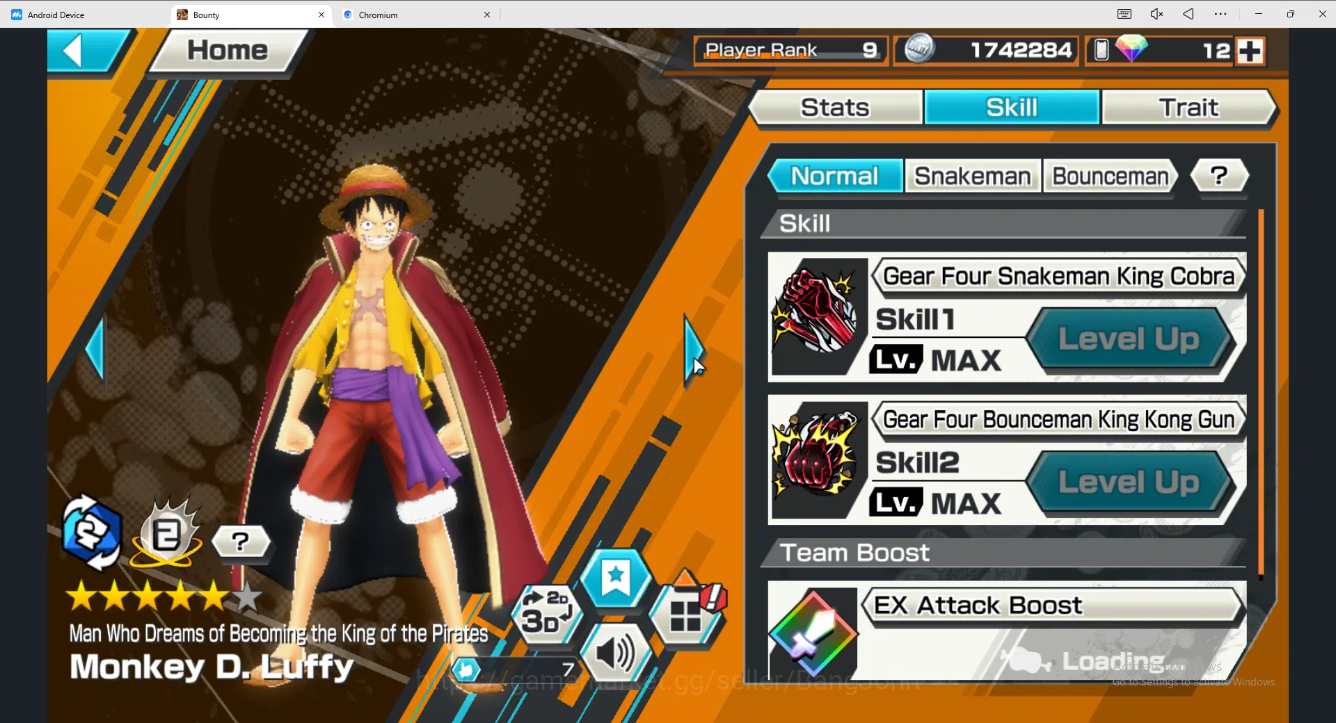 One Piece Bounty Rush Accounts Others GLOBAL|EX 4|PR 9|BP Kuzan,BMO Kaido,Great Edwad Newgate,MWD Luffy,etc|Log Bandai|Check 5