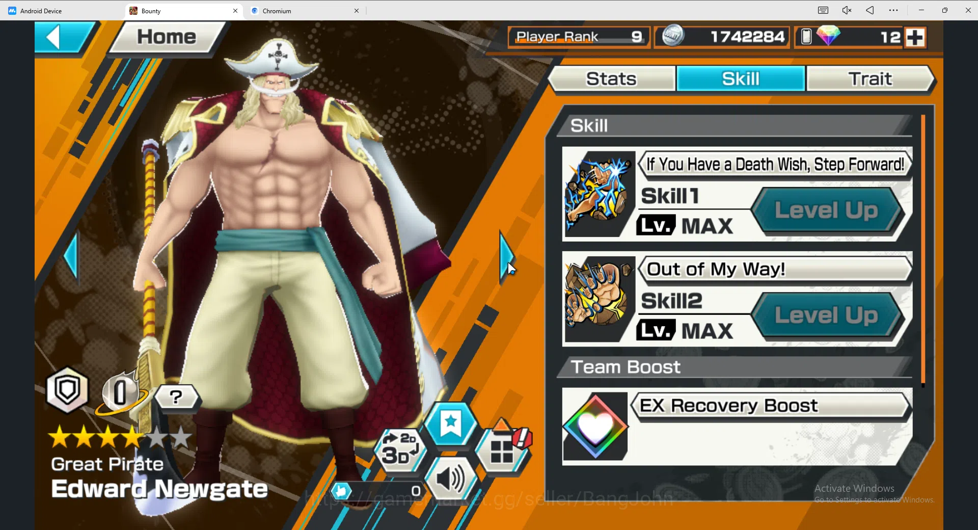 One Piece Bounty Rush Accounts Others GLOBAL|EX 4|PR 9|BP Kuzan,BMO Kaido,Great Edwad Newgate,MWD Luffy,etc|Log Bandai|Check 7