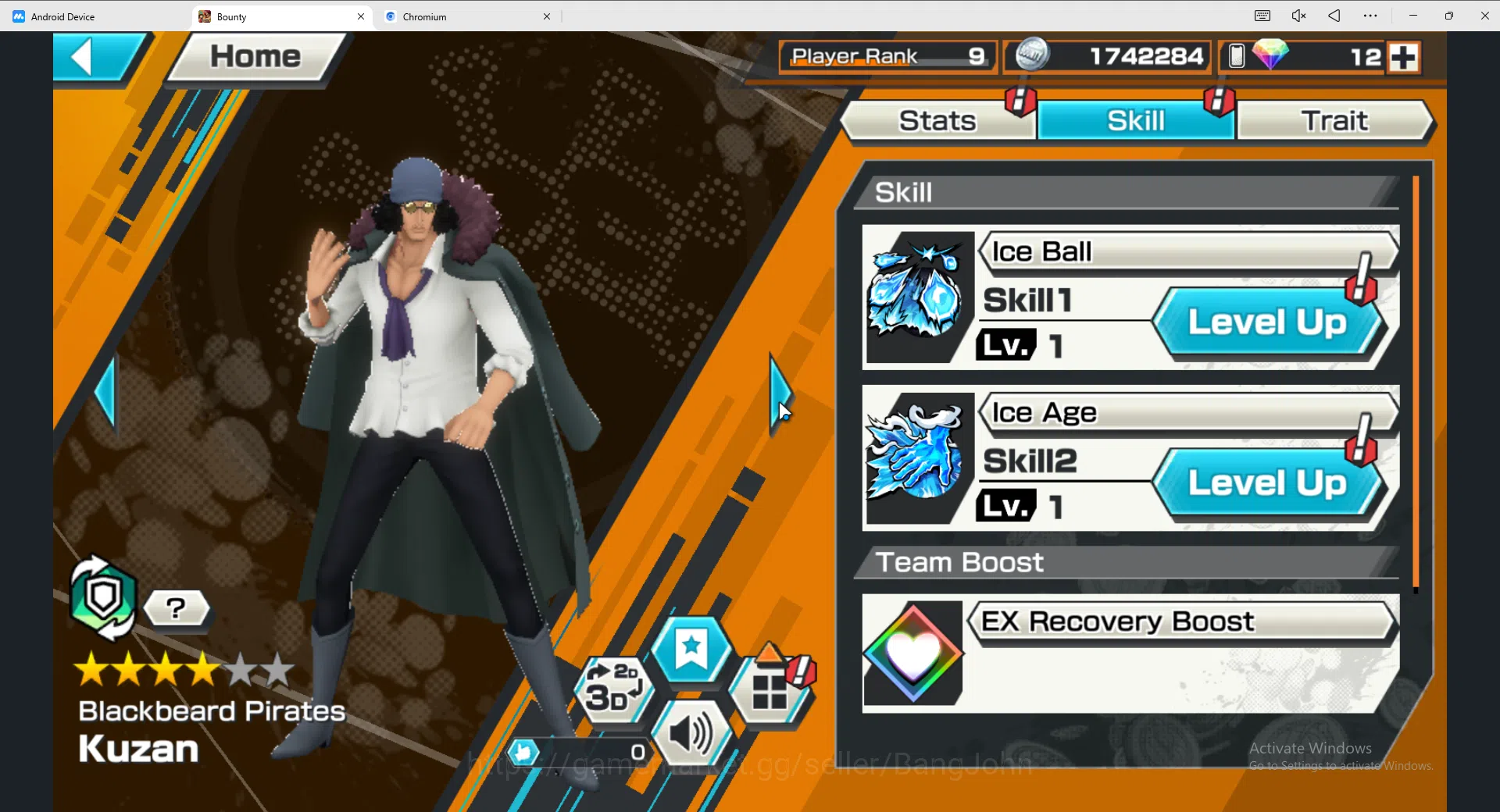 One Piece Bounty Rush Accounts Others GLOBAL|EX 4|PR 9|BP Kuzan,BMO Kaido,Great Edwad Newgate,MWD Luffy,etc|Log Bandai|Check 8
