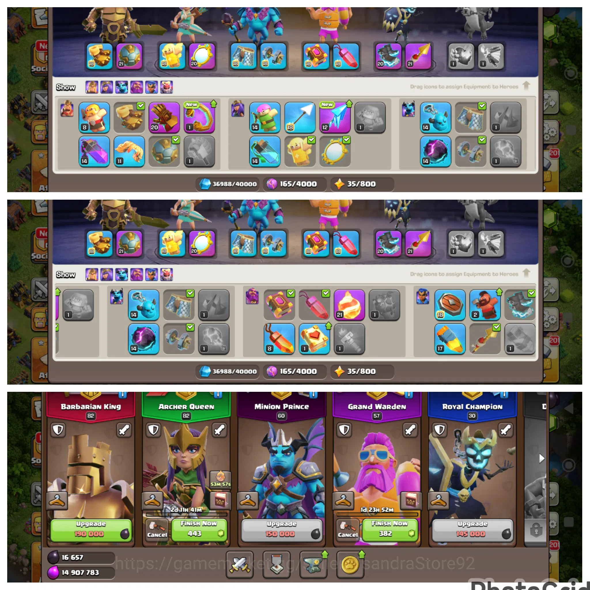 Clash of Clans Accounts High-End SKIN & SCENERY CWL RARE| TH 14 LVL 186 Fullymax expect Trops|EPIC MANY MAX|BK 82 AQ 83 MP 3
