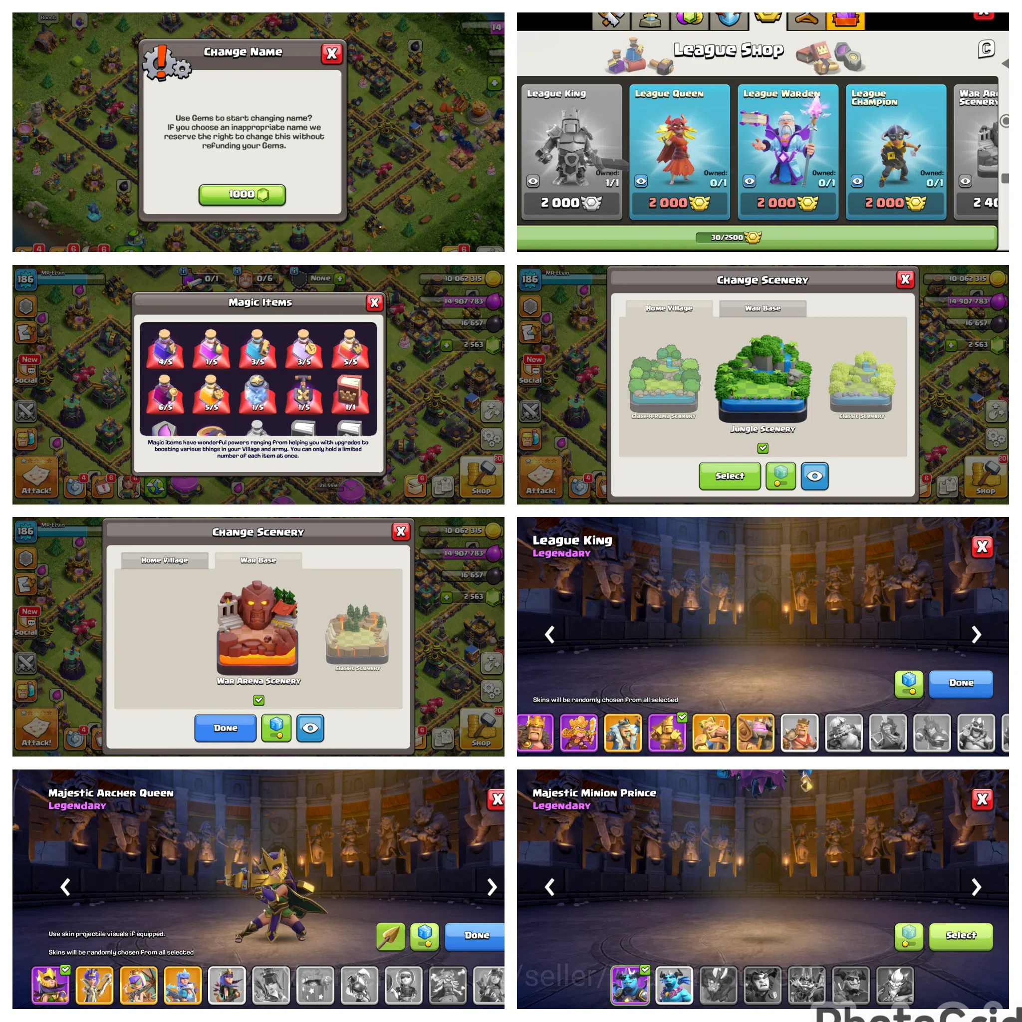Clash of Clans Accounts High-End SKIN & SCENERY CWL RARE| TH 14 LVL 186 Fullymax expect Trops|EPIC MANY MAX|BK 82 AQ 83 MP 4