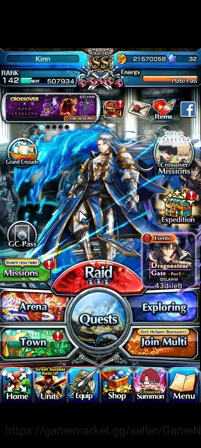 Grand Summoners Accounts Global|Rank 142|24 Ascend 10 TW|(Roy,Inumuta,Sung image 1