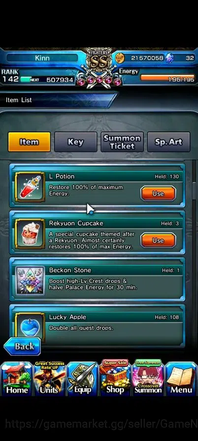Grand Summoners Accounts Global|Rank 142|24 Ascend 10 TW|(Roy,Inumuta,Sung image 2