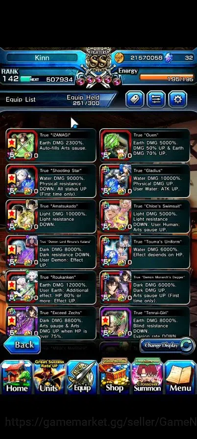 Grand Summoners Accounts Global|Rank 142|24 Ascend 10 TW|(Roy,Inumuta,Sung image 5