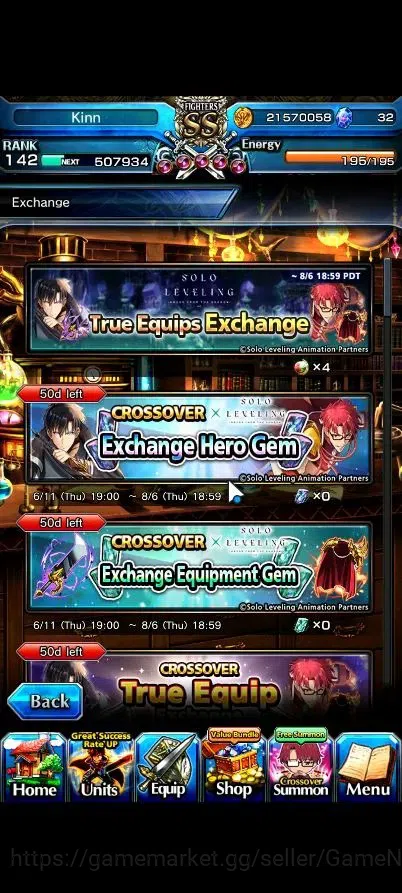 Grand Summoners Accounts Global|Rank 142|24 Ascend 10 TW|(Roy,Inumuta,Sung image 8
