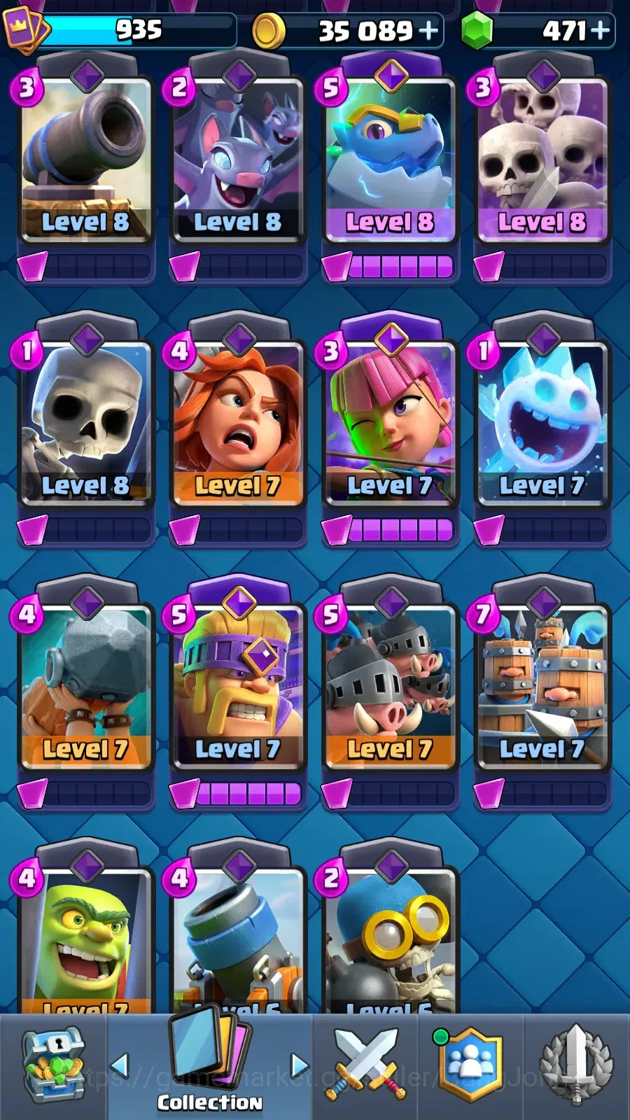Clash Royale Accounts CL 935|KTL 12|Trophy  7382|Card 103|1 Hero|6 EVO|A image 17