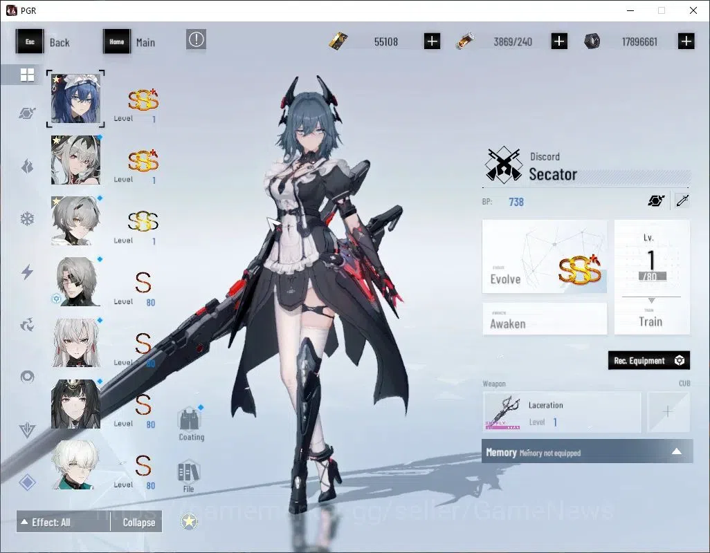 Punishing: Gray Raven Accounts Asia|Lvl 88|55,1K BC+19,3K YC+10,2K BlueC|SSS Seca image 3